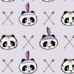pandas w/ arrow cross (purple) 