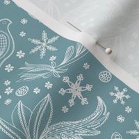 Lace Dove and Snowflakes