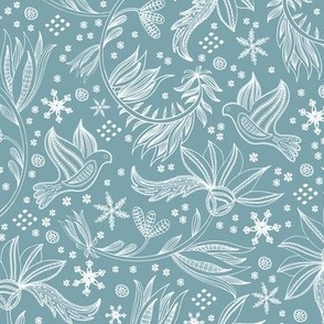 Lace Dove and Snowflakes