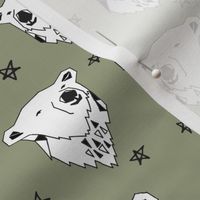 polar bear // artichoke green polar bear boys fabric arctic animals endangered animal fabric cute polar bear designs by andrea lauren