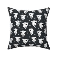 polar bear // charcoal dark grey nursery fabric endangered animal fabric winter fabric bears fabric