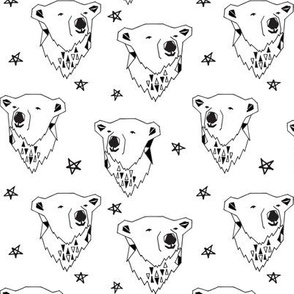 polar bear // black and white polar bear scandi fabric cute nursery baby design best polar bear fabrics