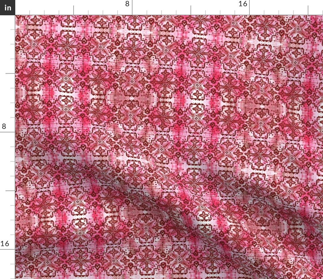  Ethnic Boho Pattern - Terracotta and Pink