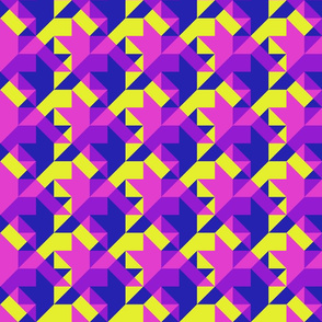 transparent houndstooth in blue, pink and yellow