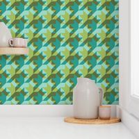 quilter's houndstooth - oolong and teal