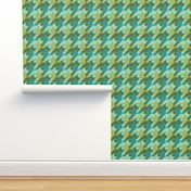 quilter's houndstooth - oolong and teal