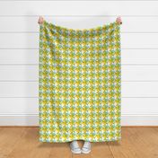 transparent houndstooth - yellow, wasabi, aqua and white