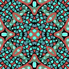 Kaleidoscope Turquoise Rose Teal