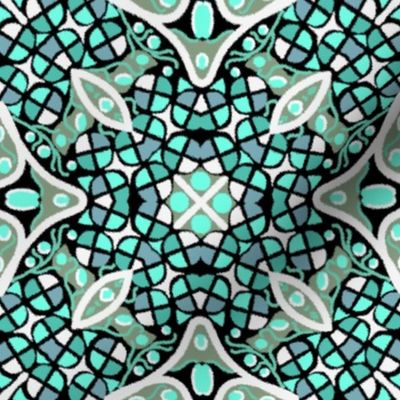 Kaleidoscope Turquoise Teal White