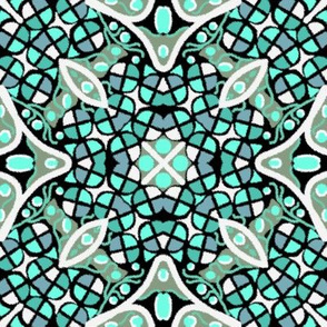 Kaleidoscope Turquoise Teal White