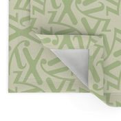 Letters - x  y z - green pastel