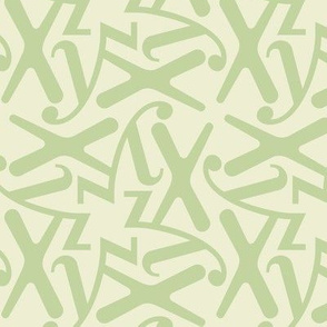 Letters - x  y z - green pastel
