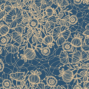 Wildflowers in Lace, Dusty Blue + Sand - ©Lucinda Wei