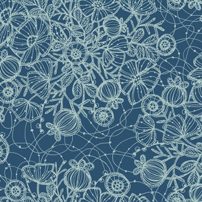 Wildflowers in Lace, Dusty Blue  - ©Lucinda Wei