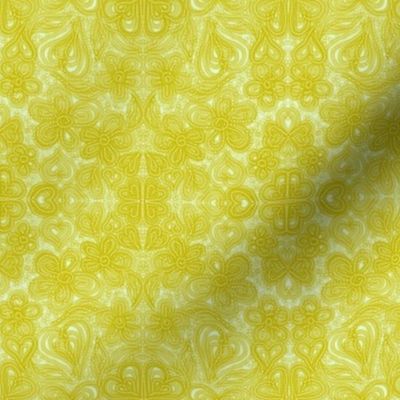 Antique Lace on Linen - Chartreuse