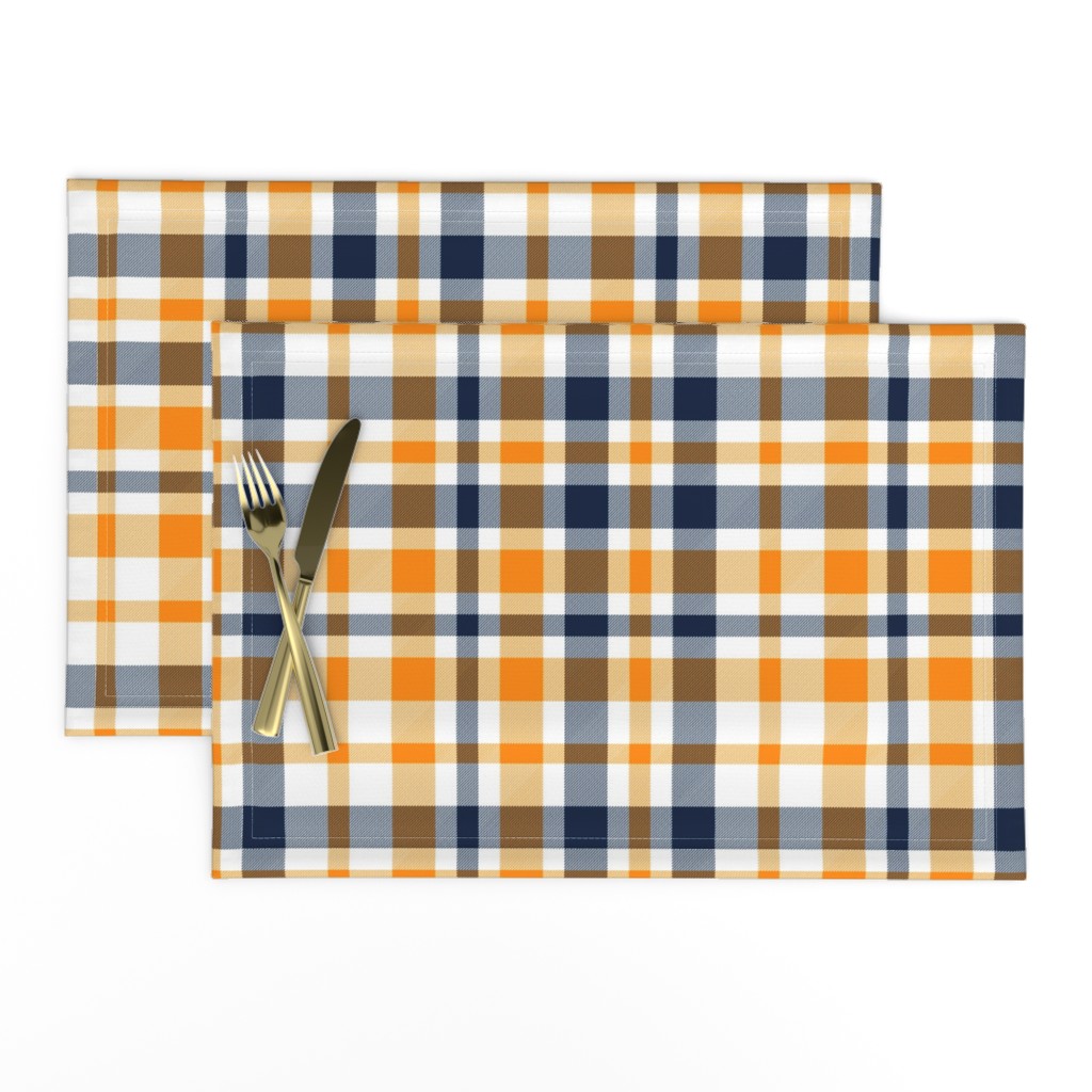 navy and orange plaid, buffalo plaid, check, tartan, 