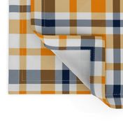 navy and orange plaid, buffalo plaid, check, tartan, 