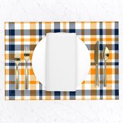 navy and orange plaid, buffalo plaid, check, tartan, 