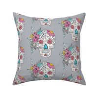 Boho Sugar Skull in Gray