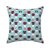 polar bears in sweaters // christmas polar bears fabric cute ugly sweater fabric cute christmas designs