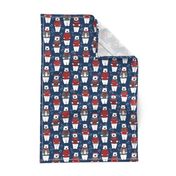 christmas polar bears // winter bear christmas fabric winter christmas fabrics cute polar bears