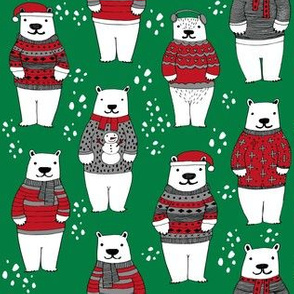 christmas polar bears // bears in sweaters, christmas polar bear cute christmas winter polar bears 