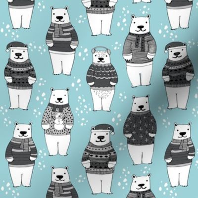 christmas polar bear // ugly sweaters christmas fabric winter xmas holiday christmas fabrics winter fabrics