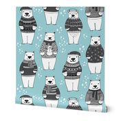christmas polar bear // ugly sweaters christmas fabric winter xmas holiday christmas fabrics winter fabrics