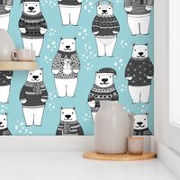 christmas polar bear // ugly sweaters christmas fabric winter xmas holiday christmas fabrics winter fabrics