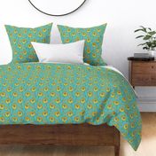 Folk Fiore Tulips Teal & Yellow