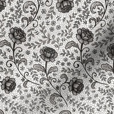 Lace full pattern - Black on White