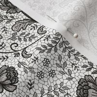 Lace full pattern - Black on White