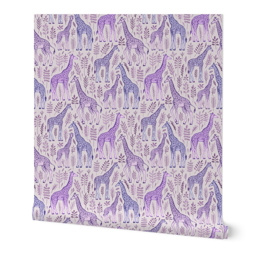 Little Giraffes in Purple and Grey