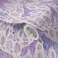 Little Giraffes in Purple and Grey