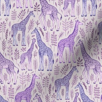 Little Giraffes in Purple and Grey