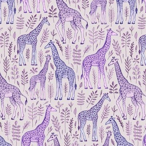 Little Giraffes in Purple and Grey