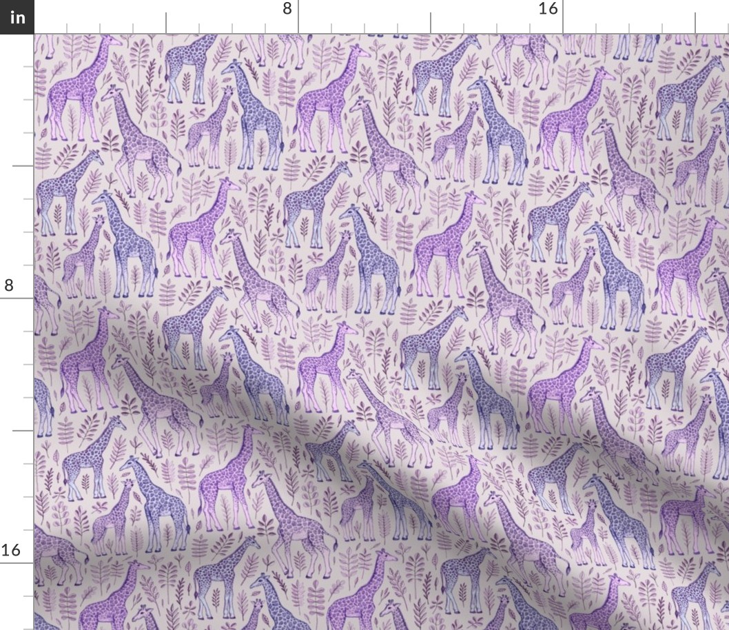 Little Giraffes in Purple and Grey