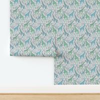 Little Giraffes in Blue and Green