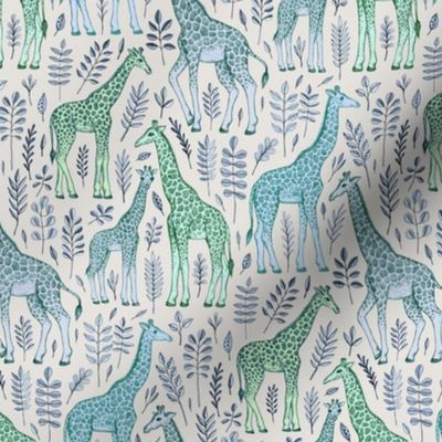 Little Giraffes in Blue and Green