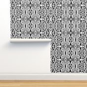 Willoughby Damask ~ Black and White