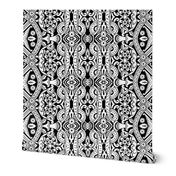 Willoughby Damask ~ Black and White