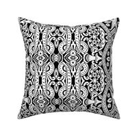 Willoughby Damask ~ Black and White