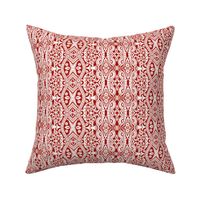 Willoughby Damask ~ Turkey Red and White 