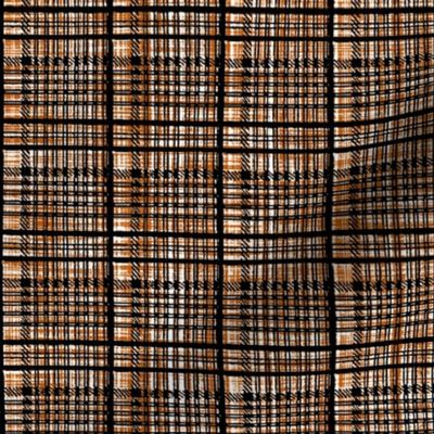 Impulsive Plaid ~ Black on Spiced Pumpkin Linen Luxe 