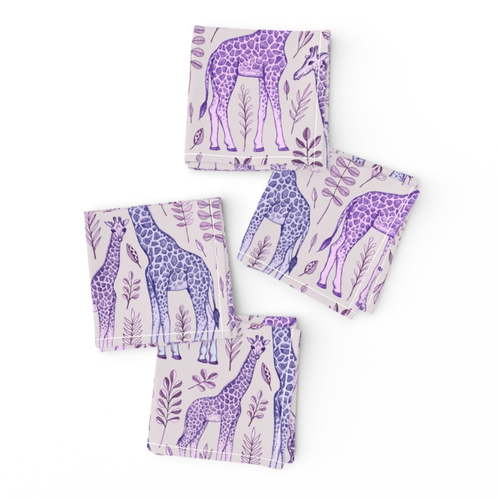 Giraffes in Purple and Grey 