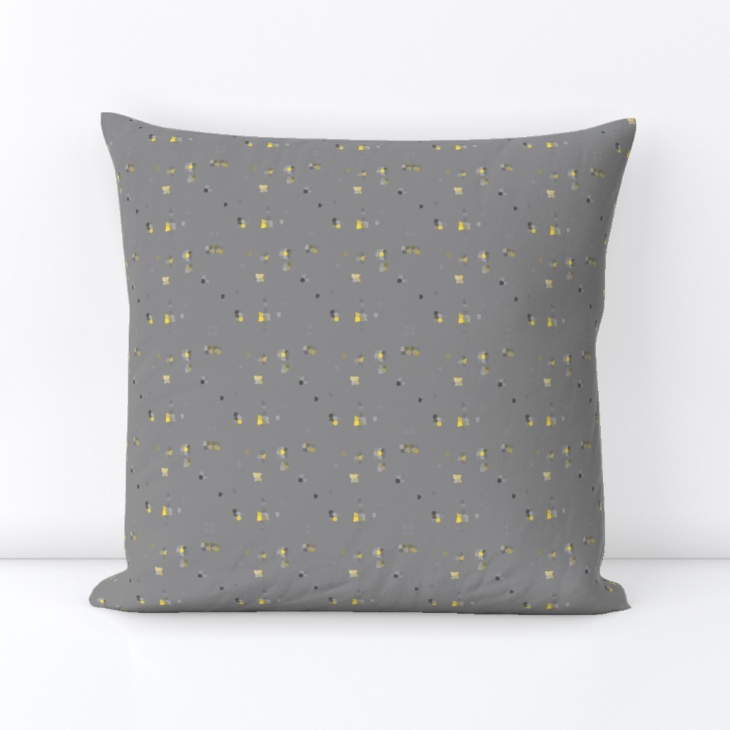 Scattered Gold Pixels on Gray