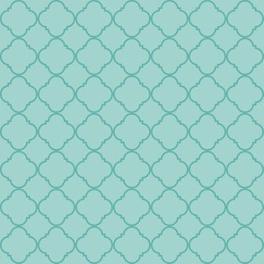 Lattice Pattern Teal on Light Blue