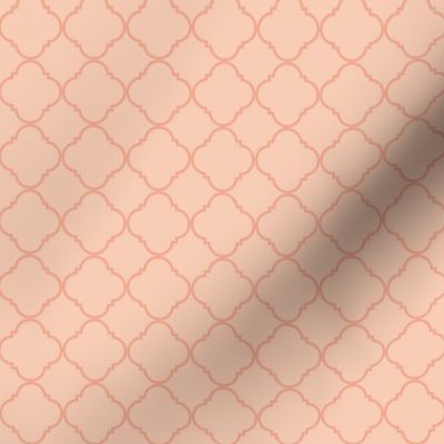 Lattice Pattern Coral on Light Pink