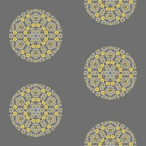 Yellow Textured Dot on Gray