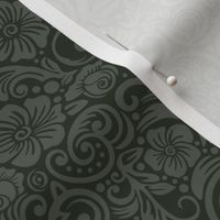 Dark Floral Olive Gray